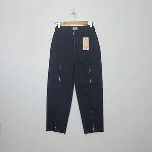 Scotch & Soda Amsterdam NEW Black Cotton Pockets Zipper Details Pants Sz 25 NWT